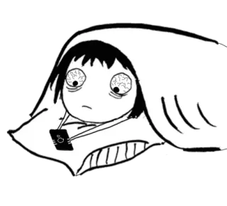 😞 fatigué, épuisé, paresseux, lit, sommeil, mème, relatable telegram sticker