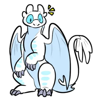 ❕ Light Fury How to Train Your Dragon dragon, dessin animé, animation, fantaisie, mignon, animal, furie nocturne claire telegram sticker