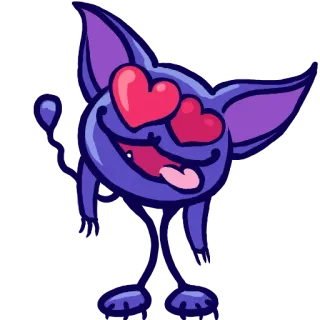 😍 morcego, desenho animado, amor, fofo, corações, animal telegram sticker