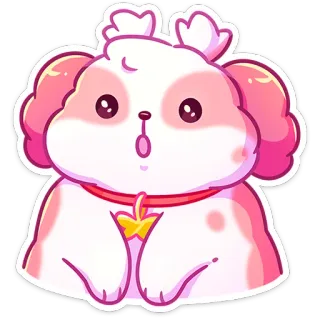 😦 dog, puppy, cute, cartoon, animal, sticker telegram sticker