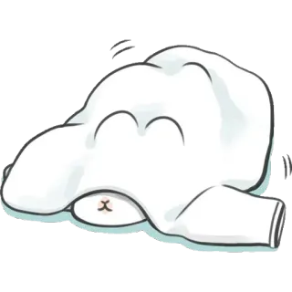 👀 cloud, sleepy, cute, animal, white, cartoon telegram sticker