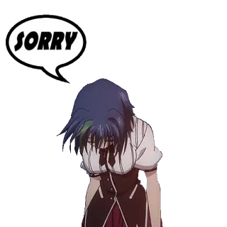 😰 SORRY anime, sorry, cartoon, sad, apology telegram sticker