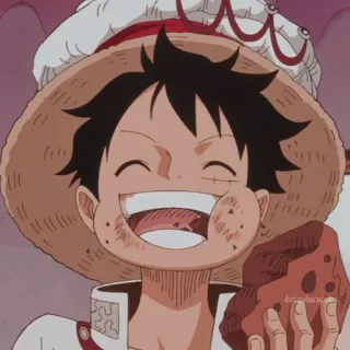 😄 Monkey D. Luffy One Piece luffy, one piece, anime, mangá, chapéu de palha, desenho animado whatsapp sticker