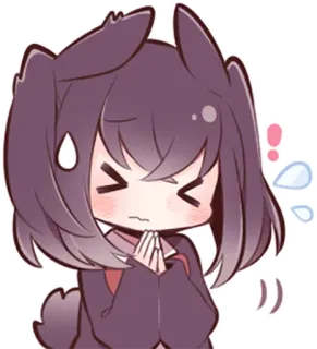 🙏 Anime, Cartoon, Mädchen, Süß, Chibi, Entschuldigend telegram sticker