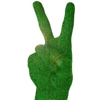 ✌ Friedenszeichen, Sieg, Grün, Handgeste, Digitale Kunst whatsapp sticker