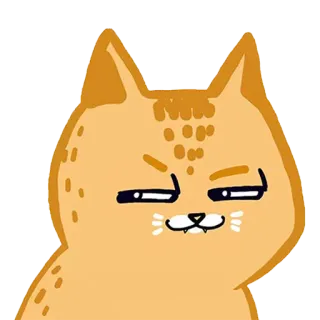 😋 gatto, cartone animato, altezzoso, arancione, animale, illustrazione telegram sticker