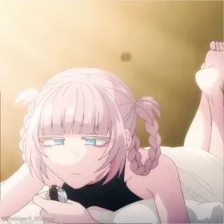 🎆 Anime, Chica, Reloj, Alarma, Cama, Linda, Acostada telegram sticker