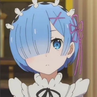 🌚 Rem Re:Zero Anime, Maid, Blaue Haare, Süß, Re:Zero - Starting Life in Another World telegram sticker