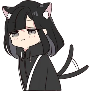 ☺️ kucing, anime, telinga kucing, chibi, imut, manga, kawaii whatsapp sticker