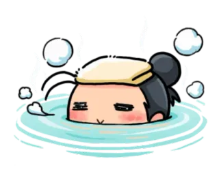 🛀 洗澡, 放松, 可爱, 水疗, 卡通, 水 telegram sticker