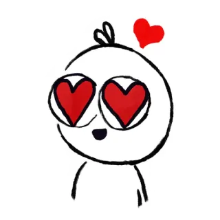 😍 amour, coeur, yeux, dessin animé, mignon, romantique, affection telegram sticker