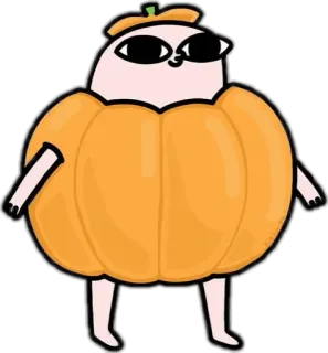 🎃 zucca, halloween, autunno, cartone animato, personaggio, arancione telegram sticker