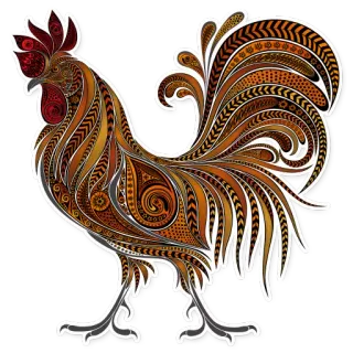 🐓 rooster, chicken, animal, bird, ornate, decorative telegram sticker