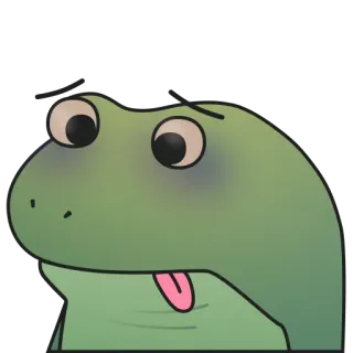 😶 กบ, การ์ตูน, สัตว์, น่ารัก, สัตว์ครึ่งบกครึ่งน้ำ telegram sticker