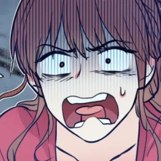🧶 cartoon, shocked, fear, screaming, woman, expression telegram sticker