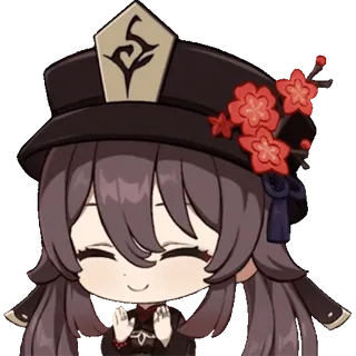 👏 Hu Tao Genshin Impact Anime, Chibi, Videogame, Carino, Personaggio telegram sticker