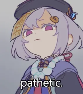 ❄️ Qiqi Genshin Impact pathetic. Qiqi, Genshin Impact, patético, Anime, Videojuego telegram sticker