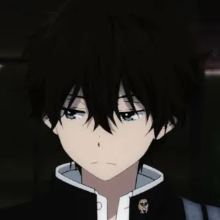🍪 Houtarou Oreki Hyouka anime, Houtarou Oreki, Hyouka, manga, character, school uniform telegram sticker