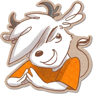 👺 Мультфильм, Животное, Коза, Наклейка, Весёлый, Милый telegram sticker