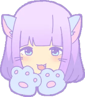 😺 Anime, Kawaii, Kucing, Gadis, Pastel, Lucu, Kartun whatsapp sticker