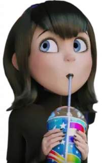 🧛‍♀ Mavis Dracula Hotel Transylvania cartoon, vampire, Mavis, Hotel Transylvania, drink, animation telegram sticker