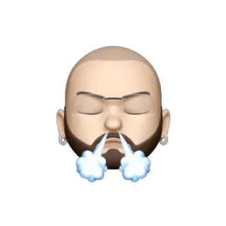 💥 memoji, steam, ausatmen, gesicht, atmung, emoji whatsapp sticker