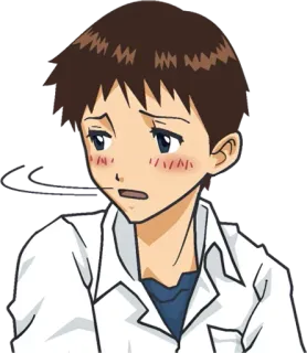 😬 Shinji Ikari Neon Genesis Evangelion anime, manga, evangelion, shinji ikari, nervous, embarrassed telegram sticker