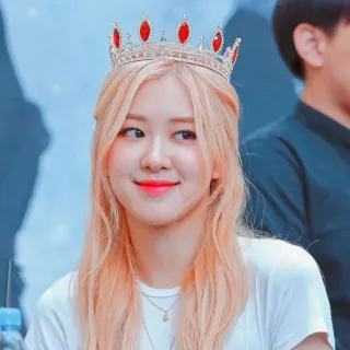 🙂 mulher, coroa, rosa, kpop, princesa, menina, retrato telegram sticker