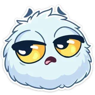 🙄 困, 累, 可爱, 毛茸茸, 卡通 telegram sticker