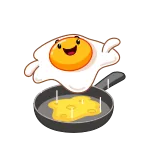 🍳 huevo, huevo frito, cocina, comida, sartén, desayuno telegram sticker