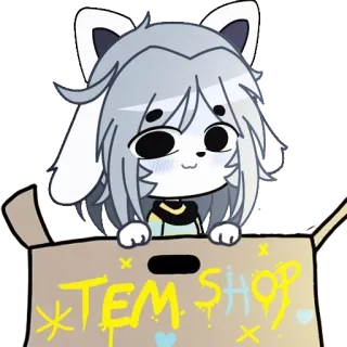 ❤️ Temmie Undertale TEM SHOP temmie, undertale, loja, videogame, fofo, tem shop telegram sticker