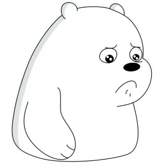 ☹ Ice Bear We Bare Bears urso, urso polar, desenho animado, triste, animal telegram sticker