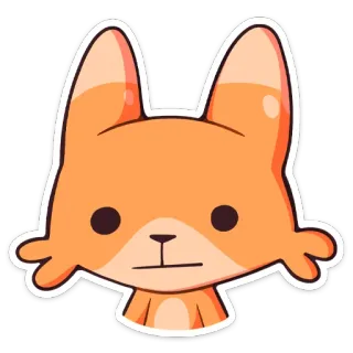 😐 dog, animal, cartoon, cute, sticker, orange whatsapp sticker