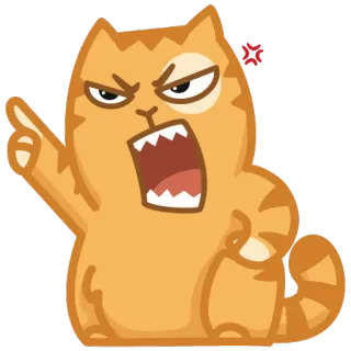😠 kat, boos, cartoon, sticker, chagrijnig, katachtig, uitdrukking whatsapp sticker