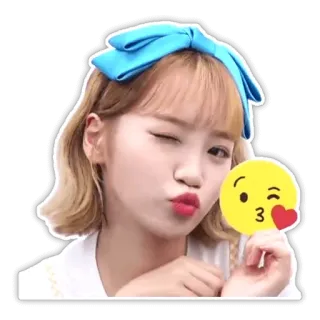 😘 femme, clin d'oeil, emoji, bisou, fille, mignon, K-pop telegram sticker