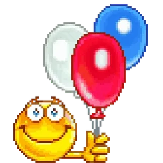 🎈 Emoji, Luftballons, Lächeln, Feier, Party whatsapp sticker