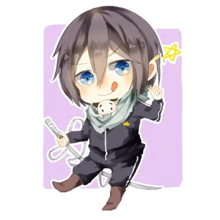 😏 Yato Noragami anime, manga, yato, noragami, god, chibi whatsapp sticker