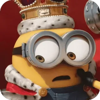 ๐ Bob the Minion Minions minion, king, crown, expressions, funny, cute, animation telegram sticker