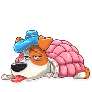 🤒 หมา, ป่วย, โรค, การ์ตูน, สัตว์เลี้ยง, สัตว์ telegram sticker