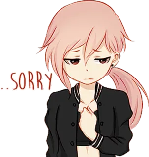😔 SORRY scusa, mi dispiace, cartoni animati, anime, triste whatsapp sticker