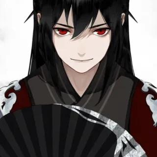 ⚫ Anime, Fan, Kunst, Rote Augen, Charakter, Illustration telegram sticker