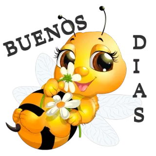 😄 BUENOS DIAS ape, buongiorno, fiore, cartone animato, carino whatsapp sticker