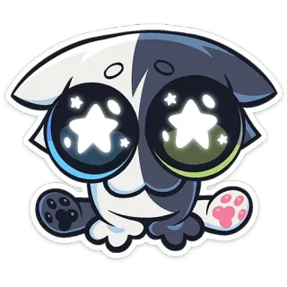 🤩 кот, милый, животное, каваий, наклейка, мультфильм telegram sticker