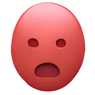 🥑 Emoji, Scioccato, Faccia, Rosso telegram sticker