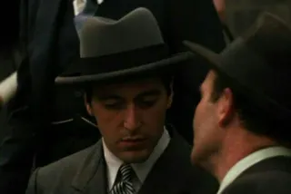 😔 Michael Corleone The Godfather Kriminalität, Mafia, Film, Gangster, Hut whatsapp sticker