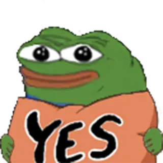 🆗 Pepe the Frog YES 青蛙, 表情包, 是的, 佩佩, 互联网 telegram sticker