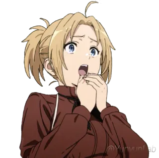 😱 애니메이션, 소녀, 충격, 걱정, 놀람 telegram sticker