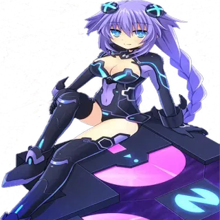 😊 Purple Heart Hyperdimension Neptunia Anime, Fille, Violet, Jeu vidéo, Personnage telegram sticker