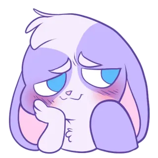 💖 thỏ, hoạt hình, động vật, dễ thương, tím telegram sticker