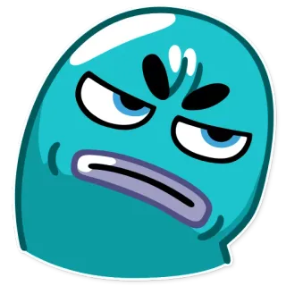 🙁 cartoon, blob, character, blue, face, expression telegram sticker